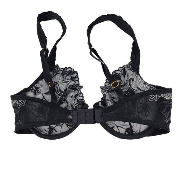 Wacoal Visual Effects 1 Inch Minimizer Underwire Sheer Floral Bra Size 32D - Picture 3 of 3